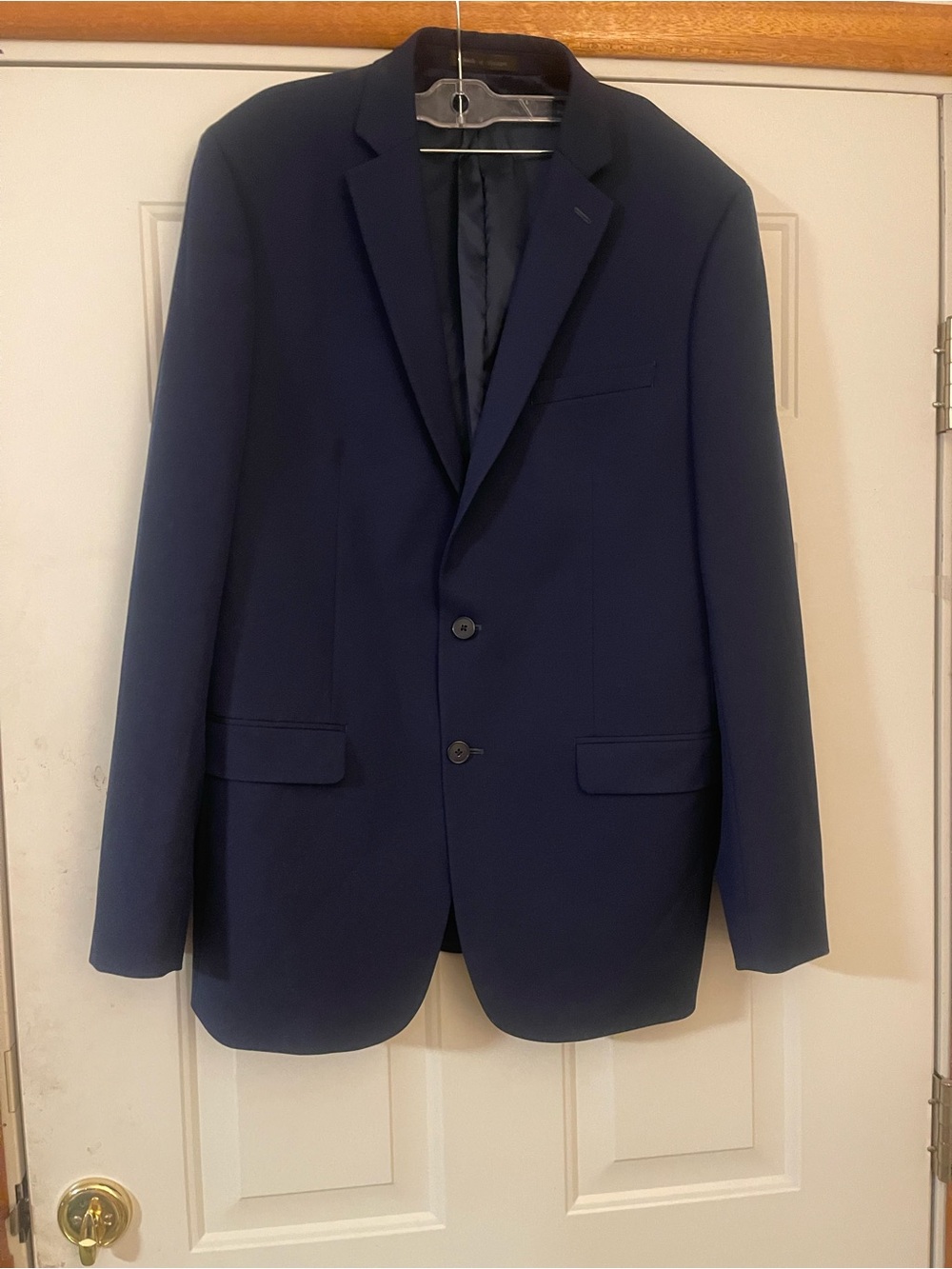 Van Heusen Flex Mens 44L Navy Blazer Sport Coat 2 Button Double Vent Pockets